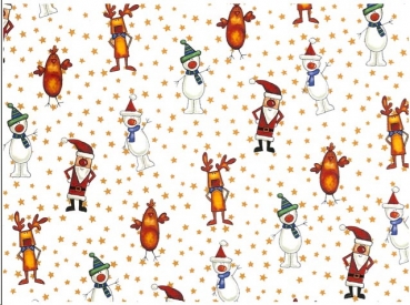 Decal – Chintz – SANTA & FRIENDS GOLD STARS – ca. 50 x 70 cm